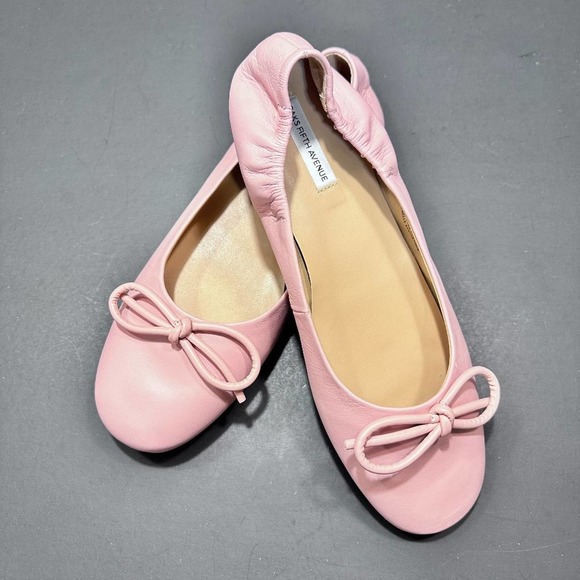 NEW Saks Fifth Avenue Leather Ballet Flats 10 Pink - Picture 1 of 5